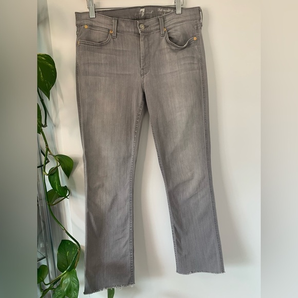 7 For All Mankind Gray Straight Leg Jeans - Picture 1 of 4